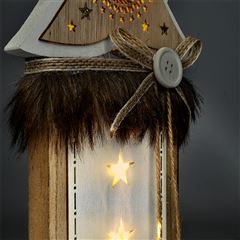 Solight vánoční LED dřevěná dekorace, stromek, 2x AA