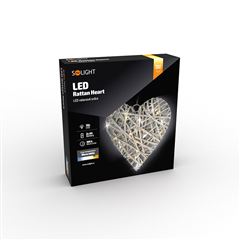 Solight LED ratanové srdce, 30x LED, 2x AA, 30cm