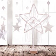 Solight LED vánoční hvězda stolní, pletená, 35x LED, 2x AAA