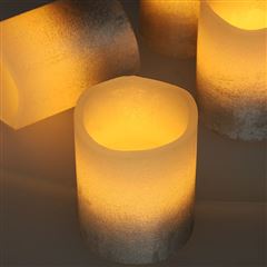 Solight sada LED svíček s časovačem, 4x svíčka, 6,5cm, stříbrná barva, 4xCR2032 součástí
