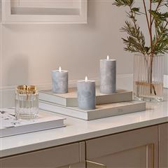 Solight sada LED svíček s časovačem, 3x svíčka, 10/13/15cm, šedá, 2xAA