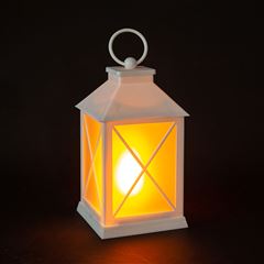 Solight LED vánoční lucerna bílá, 20cm, časovač, 2x AA