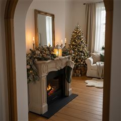 Solight LED vánoční lucerna bílá, 20cm, časovač, 2x AA