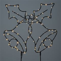 Solight LED venkovní dekorace zvonečky, 100x LED, časovač, 55cm, 3x AA
