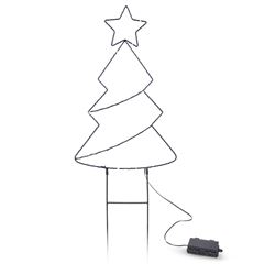 Solight LED venkovní dekorace vánoční stromeček, 85x LED, časovač, 68cm, 3x AA