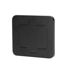 Solight vestavná podlahová zásuvka, IP55, matná černá, obdélníkové víčko