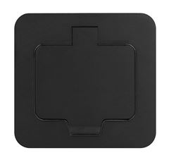 Solight vestavná podlahová zásuvka, IP55, matná černá, obdélníkové víčko