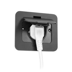 Solight vestavná podlahová zásuvka, IP55, matná černá, obdélníkové víčko