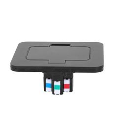 Solight vestavná podlahová zásuvka, IP55, matná černá, obdélníkové víčko