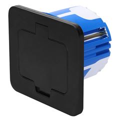 Solight vestavná podlahová zásuvka, IP55, matná černá, obdélníkové víčko