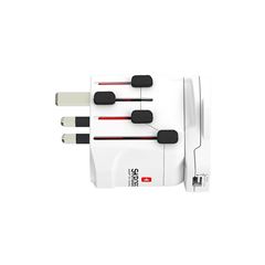 SKROSS cestovní adaptér PRO - World & USB, univerzální, uzemněný, USB-A 12W