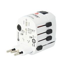 SKROSS cestovní adaptér PRO - World & USB, univerzální, uzemněný, USB-A 12W
