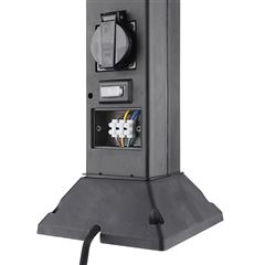 Solight zahradní sloupek IP44 s LED osvětlením, plast, 2 zásuvky, hranol, černý