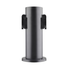 Solight zahradní sloupek IP44, nerez ocel, 2 zásuvky, válec, černý