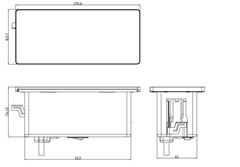 Solight vestavný blok zásuvek s posuvným krytem, 2 zásuvky, USB A+C 20W PD, 2m, stříbrný