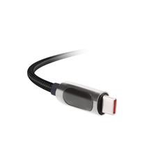 Solight USB-C kabel s displejem, USB-C konektor - USB-C konektor, 100W, 1m