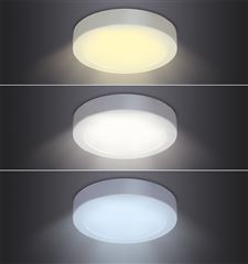 Solight LED mini panel CCT, přisazený, 18W, 1530lm, 3000K, 4000K, 6000K, kulatý