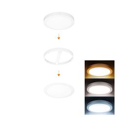 Solight LED mini panel koupelnový 2v1, 3CCT, podhledový/přisazený, 18W, 1530lm, IP54, bílá, kulatý