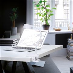 Solight LED stolní nabíjecí lampička, 2W, 210lm, 3CCT, bílá, clip