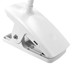 Solight LED stolní nabíjecí lampička, 2W, 210lm, 3CCT, bílá, clip