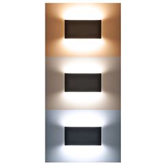 Solight LED venkovní nástěnné osvětlení Modena, 12W, 680lm, 120°, černá