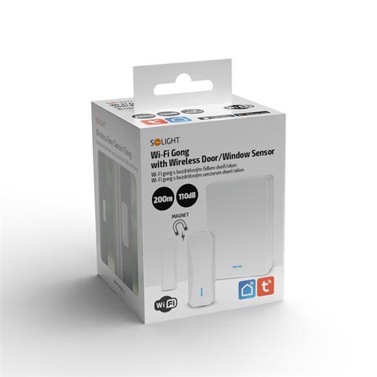 Solight smart WiFi hlásič pohybu/gong, magnet čidlo na dveře, napájení ze zásuvky