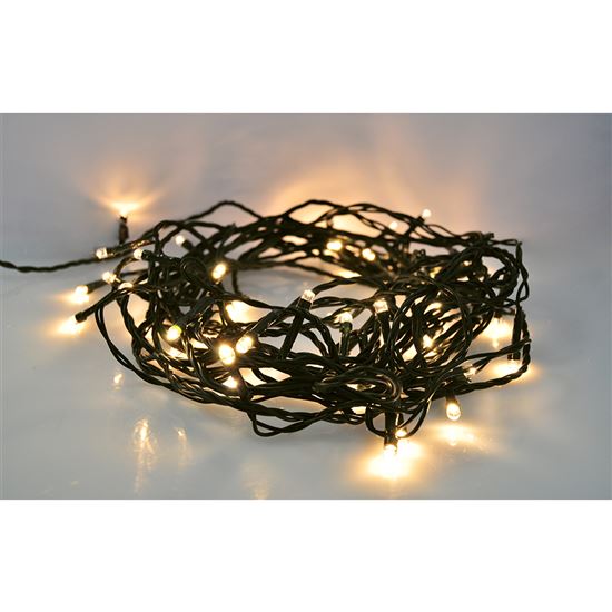 Solight LED venkovní vánoční řetěz, 200 LED, 10m, přívod 5m, 8 funkcí, IP44, teplá bílá