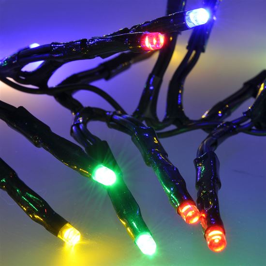 Solight LED venkovní vánoční řetěz s dálkový ovládáním a zvukovým senzorem - Cluster, 576 LED, 8 funkcí, časovač, IP44, vícebarevná