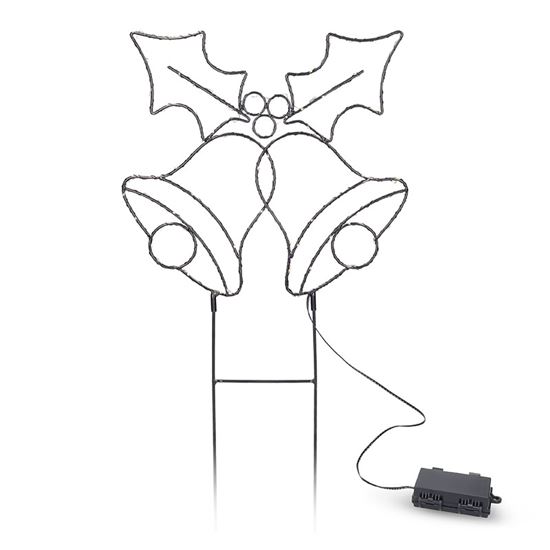 Solight LED venkovní dekorace zvonečky, 100x LED, časovač, 55cm, 3x AA