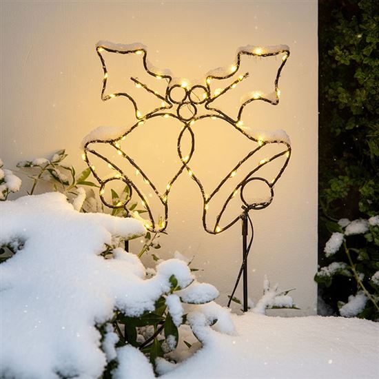 Solight LED venkovní dekorace zvonečky, 100x LED, časovač, 55cm, 3x AA