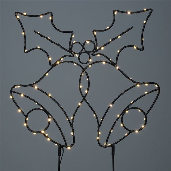 Solight LED venkovní dekorace zvonečky, 100x LED, časovač, 55cm, 3x AA
