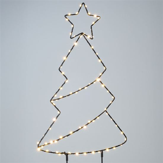 Solight LED venkovní dekorace vánoční stromeček, 85x LED, časovač, 68cm, 3x AA