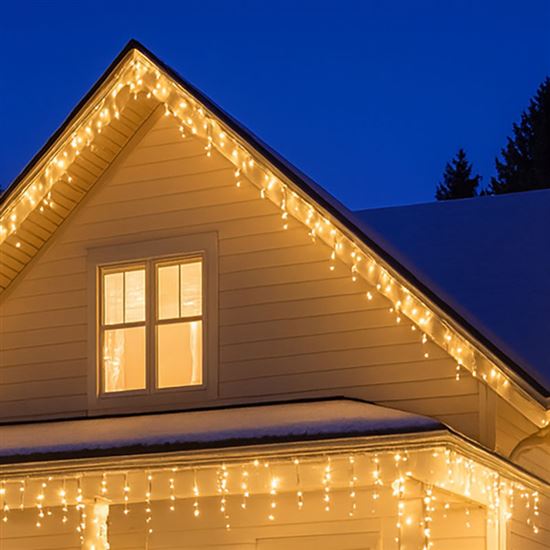 Solight LED vánoční závěs, rampouchy, 120 LED, 3m x 0,7m, přívod 6m, venkovní, teplé bílé světlo, paměť, časovač