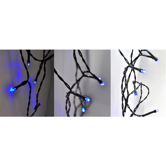 Solight LED vánoční řetěz, 3m, 20xLED, 3x AA, modré světlo, zelený kabel