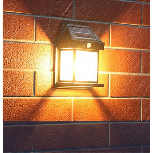 Solight LED solární lucerna nástěnná, teplá bílá, 12x17cm, černá