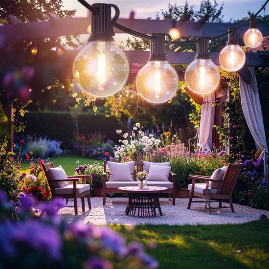 Solight LED venkovní řetěz s žárovkami, 10 žárovek, 5m+3m, 500lm, teplá bílá