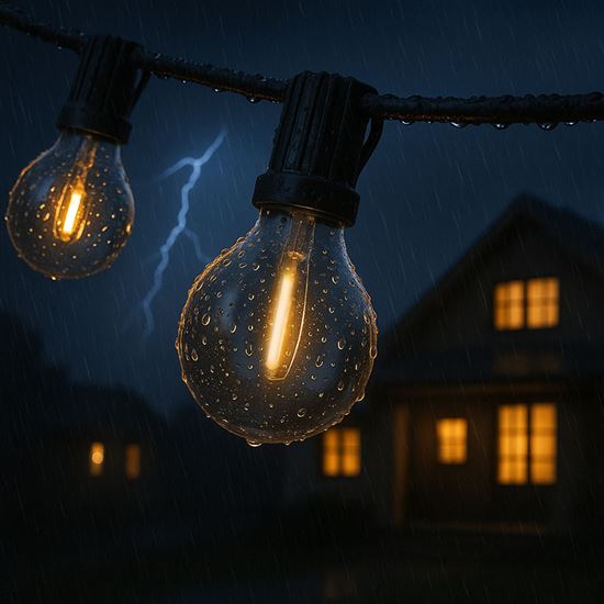 Solight LED venkovní řetěz s žárovkami, 10 žárovek, 5m+3m, 500lm, teplá bílá