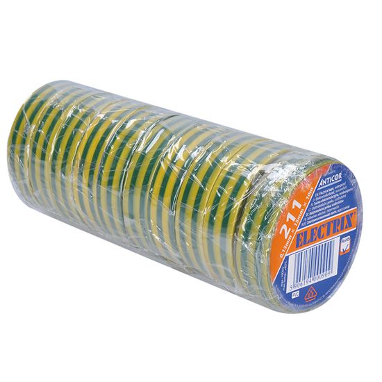 Solight izolační páska, 15mm x 0,13mm x 10m, žlutozelená