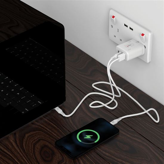 SKROSS USB A+C nabíjecí adaptér Power charger 65W GaN UK, Power Delivery, typ G