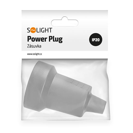 Solight zásuvka přímá, IP20, černá
