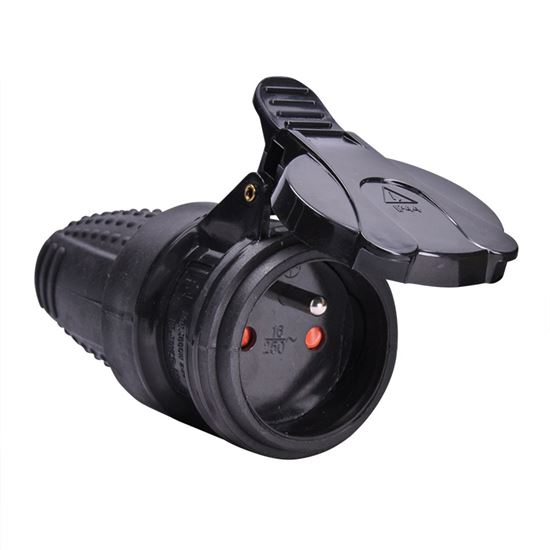 Solight zásuvka do vlhka, přímá, IP44, černá