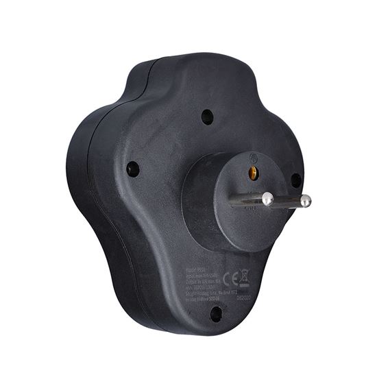 Solight rozbočka s USB A+C rychlonabíječkou 20W PD, 2 x 10A, černá, vypínač
