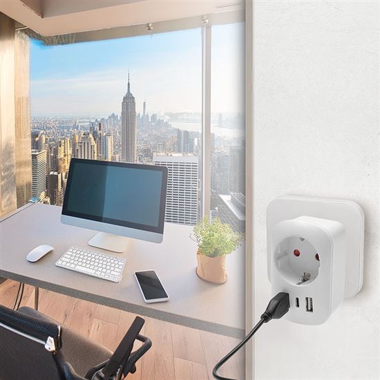 Solight cestovní adaptér s USB do Spojených států, typ B
