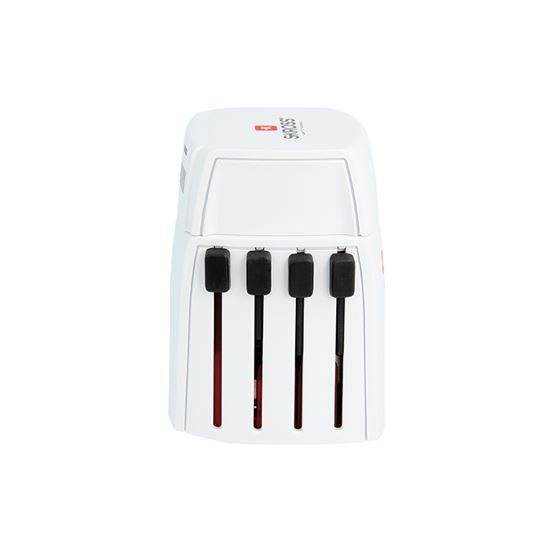 SKROSS MUV Micro USB cestovní adaptér, 2.5A max., vč. USB nabíjení 2x výstup s LED indikací - 2400mA, univerzální pro 150 zemí