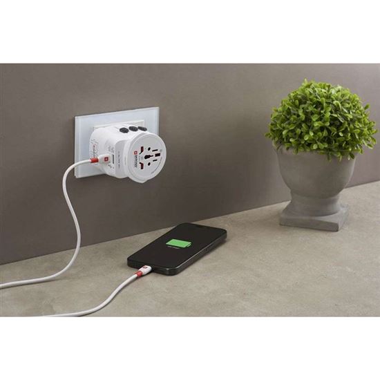 SKROSS cestovní adaptér PRO Light USB AC45PD - World, UK+USA+AUS/CN, univerzální, uzemněný, USB A+C 45W