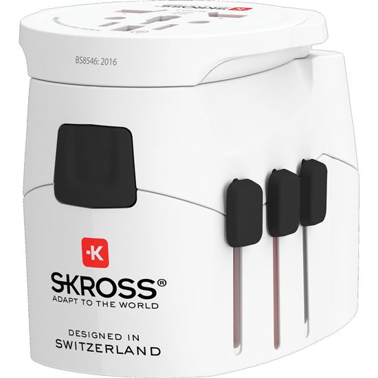 SKROSS cestovní adaptér PRO Light USB 2A - World, UK+USA+AUS/CN, univerzální, uzemněný, 2x USB-A 12W
