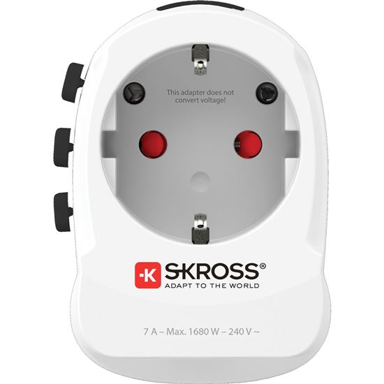 SKROSS cestovní adaptér PRO Light USB 2A - World, UK+USA+AUS/CN, univerzální, uzemněný, 2x USB-A 12W
