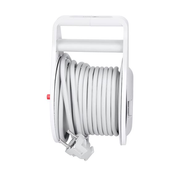 Solight prodlužovací přívod na bubnu 10m, USB A+C, 2 zásuvky, šedý kabel, 3x 1,0mm2