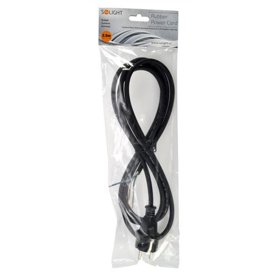 Solight flexo šňůra, 3x 1mm2, gumová, černá, 2,5m