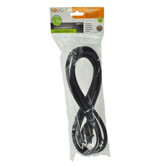 Solight flexo šňůra, 3x 1,5mm2, gumová, černá, 2,5m